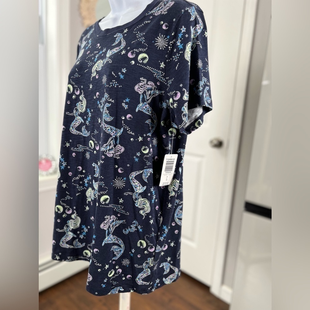 Nwt TORRID Navy Mermaid SS Vintage Tee Size 12 - Picture 6 of 14